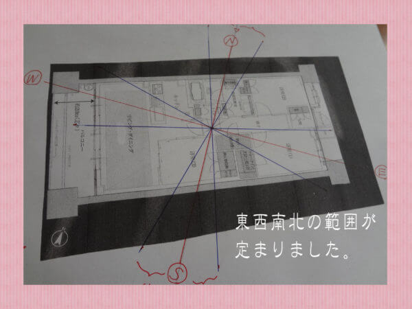 風水８方位と家の中心の測り方調べ方＊間取り図に正確な方位を書き込む方法